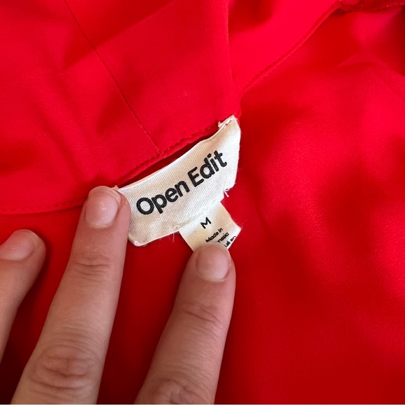 Nordstrom Open Edit Wrap Bodysuit size Medium in Red Bloom - Picture 5 of 11